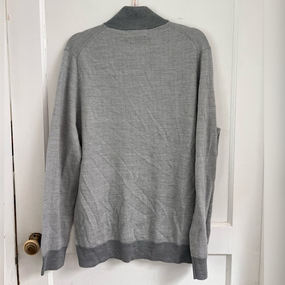 BROOKS BROTHERS Extra Fine 100% Merino Wool Gray 1/4 Zip Sweater NEW $228 Size L - Picture 6 of 6